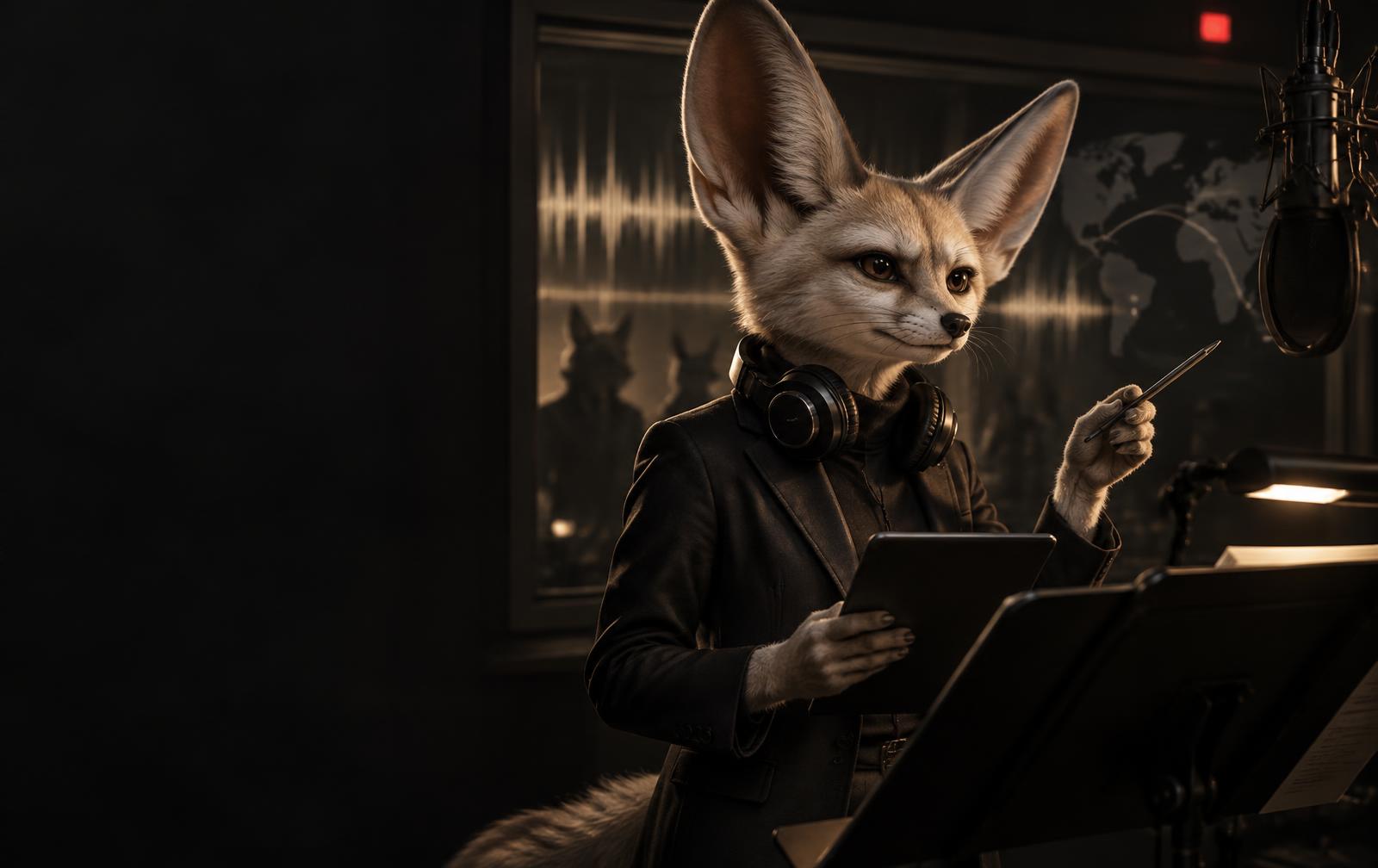 Echo the fennec fox directing a multilingual voice performance