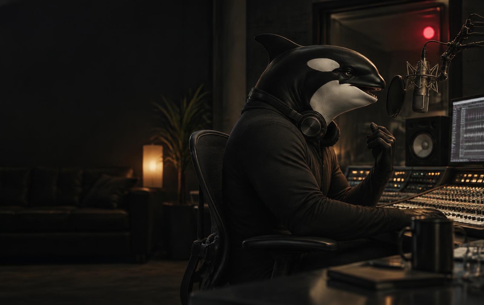 Resonance the orca producing a performance in a recording studio