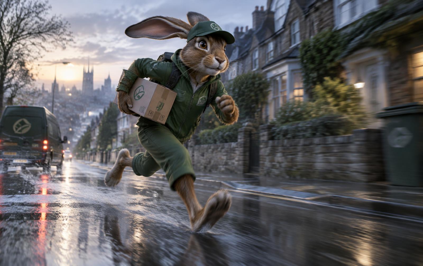 Bolt running a directed courier scene