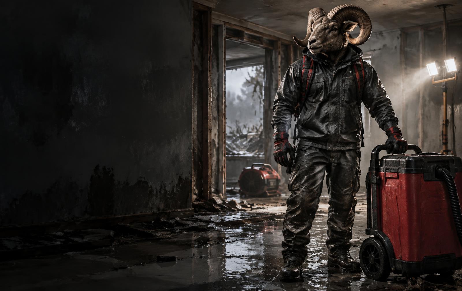 Rebuild the ram leading recovery work in a storm-damaged room