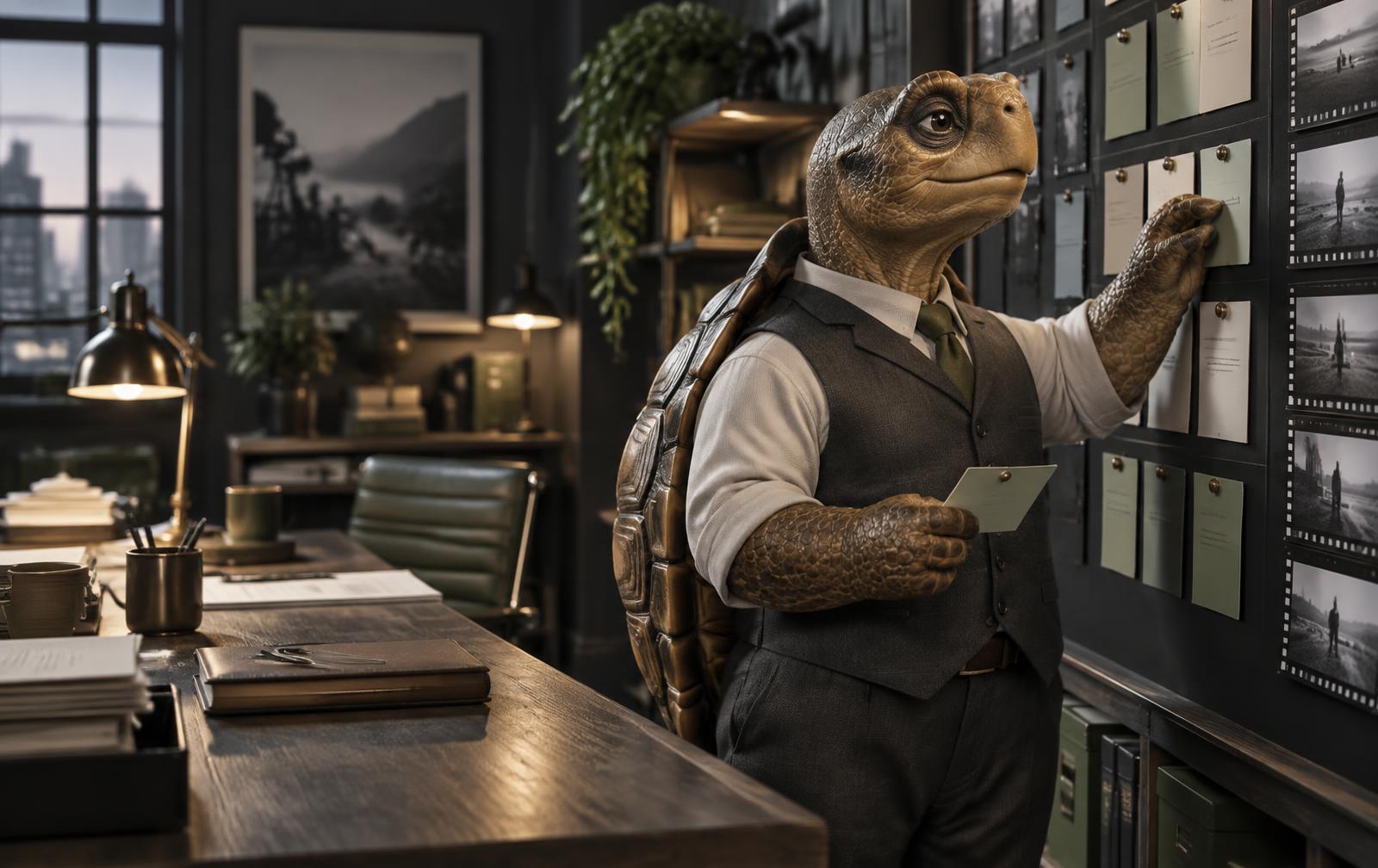 Ledger the tortoise planning a character production budget